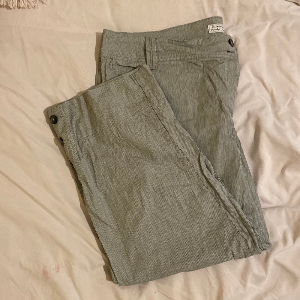 Charter Club Cropped Black and White Stripped Pant Size 18W
